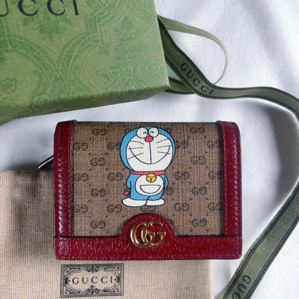Doraemon x Gucci Coated Canvas Compact Wallet